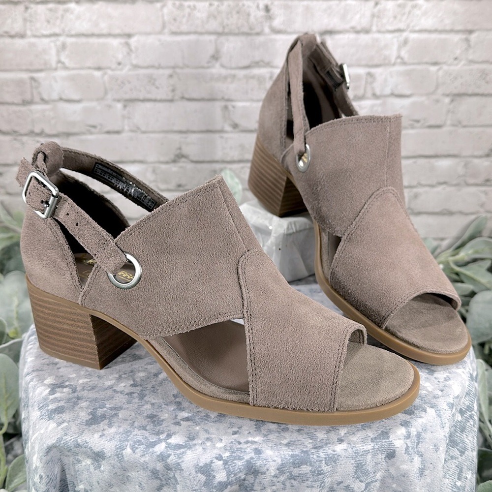 Koolaburra by UGG Kaiah Dark Tan Suede Open Toe Shooties Women’s 7.5M🌟NWOT🌟